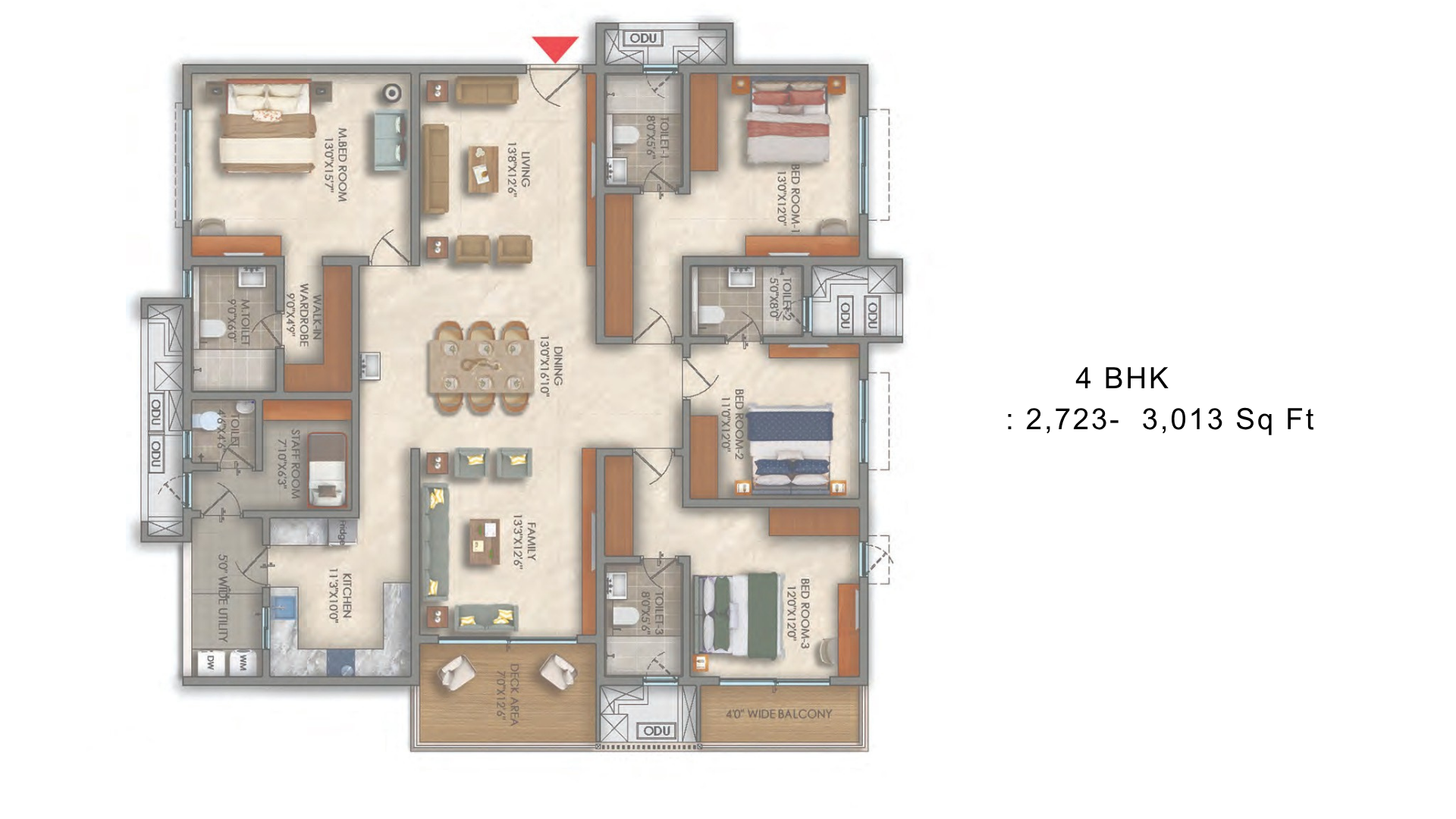 2 BHK Floor Plan - click to unlock